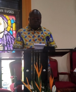 tsf media presse- -Gabin Battey agent du trésor et porte-parole. Les travailleurs catholiques du Trésor en fête chez les Eudistes d’Abatta