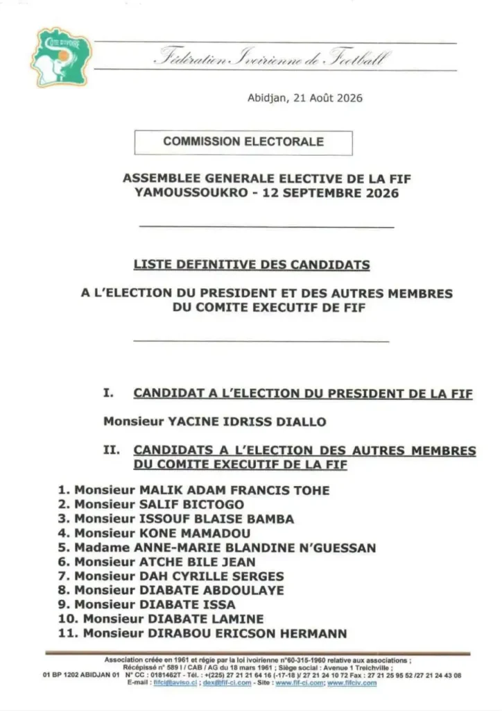 TSF MEDIA PRESSE-SPORT-Liste définitive des candidats