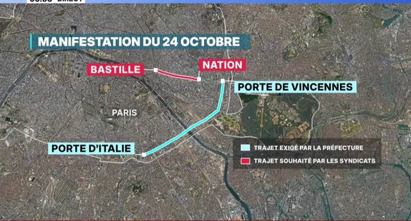 parcours de la manifestation du 24 octobre 2026-tsf media presse